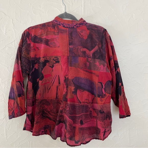 URU women’s 100% Silk Top. Button down. - Picture 5 of 7